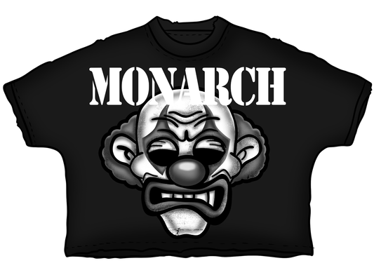 Monarch Grey-Clown-Black Cropped T-Shirt