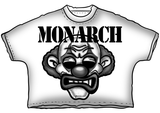 Monarch Grey-Clown-White Cropped T-Shirt